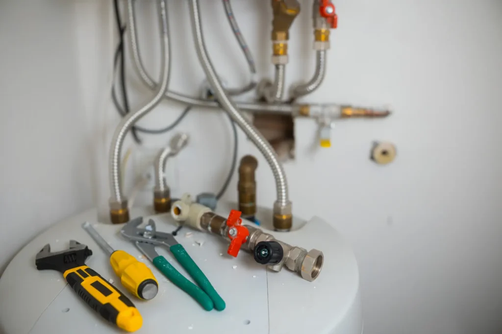 Emergency plumber repairing household plumbing issue